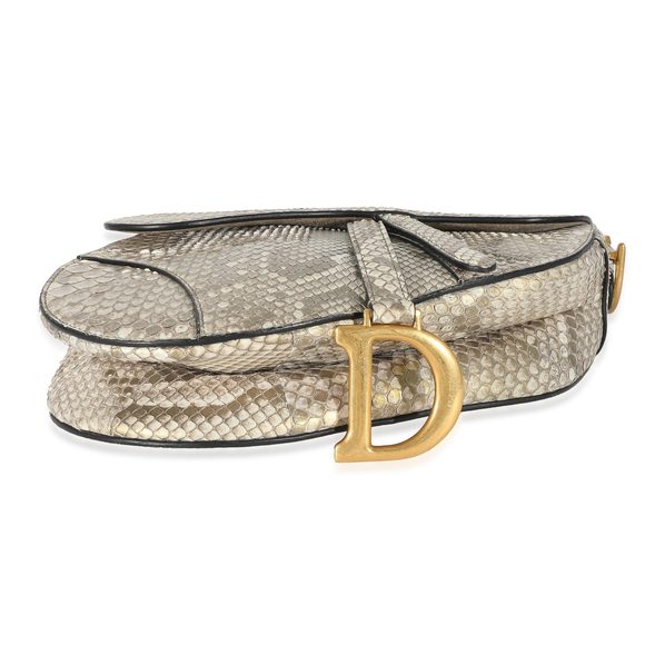 Christian Dior Gold Metallic Python Saddle Bag - Picture 4 of 5
